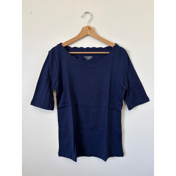 Chadwicks Tops - Real Comfort by Chadwicks Quarter-Sleeve Top – Blue – Size Large Tall